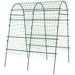 Outsunny - Garden Trellis, Arch Trellis for Climbing Plants Outdoor, A-Frame, with Climbing Net - Green