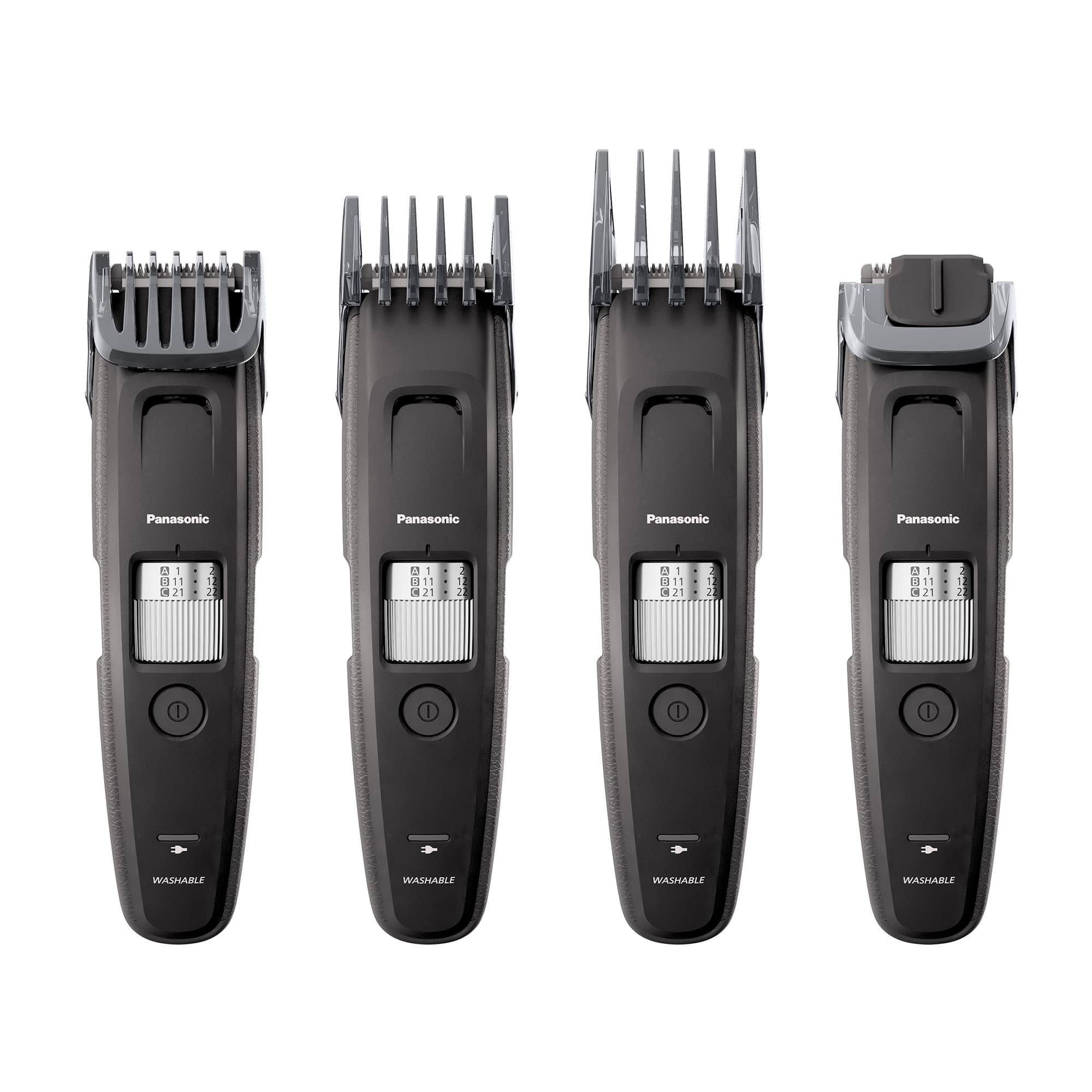 Left. Panasonic - ER-GB96-K Rechargeable Beard Trimmer with 4 Attachments Wet/Dry - Black.