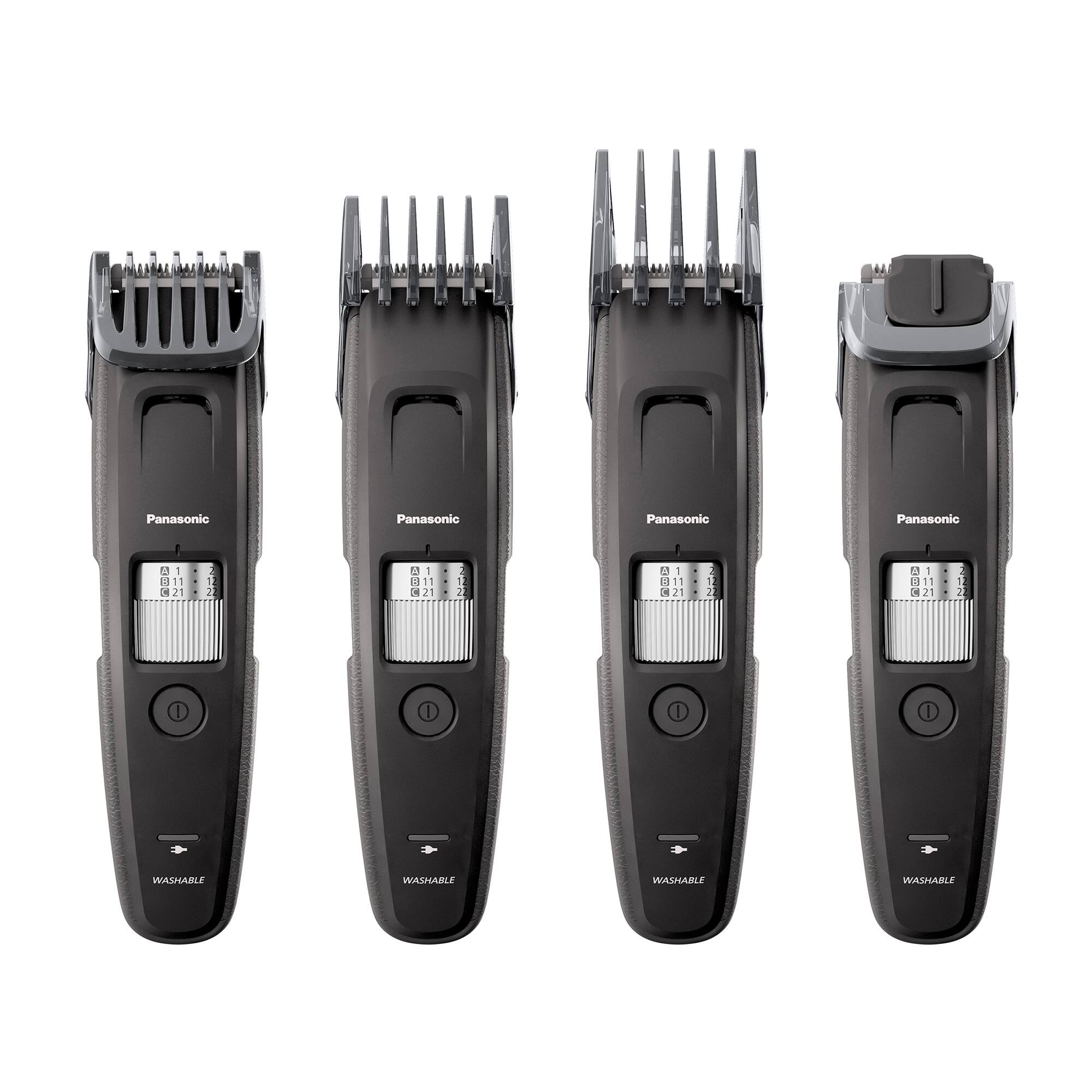 Left. Panasonic - ER-GB96-K Rechargeable Beard Trimmer with 4 Attachments Wet/Dry - Black.