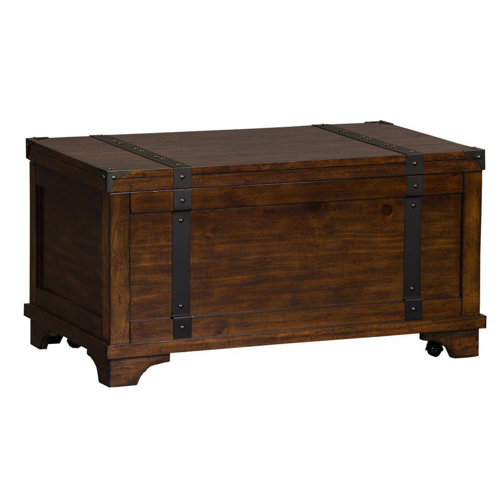 Alt View 2. Liberty Furniture Industries - Aspen Skies Storage Trunk in Russet Brown - Brown.