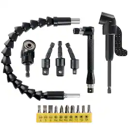 Stalwart - Flexible Drill Bit Extension and Accessories, 17-Piece Set - Red