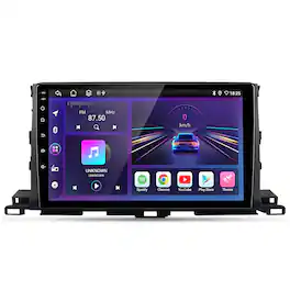 Junsun - 10" 6+128GB 8 Core carplay Android 15 For Toyota Highlander 2014-2019 Car Stereo Radio GPS Navi WIFI SWC RDS Blutooth FM - Black