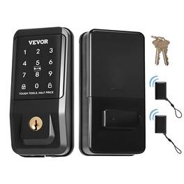 VEVOR - Keyless Entry Door Lock, Touchpad Electronic Deadbolt with IC Card, Customizable User Codes, Keyed Entry, Auto Lock - Matte Black