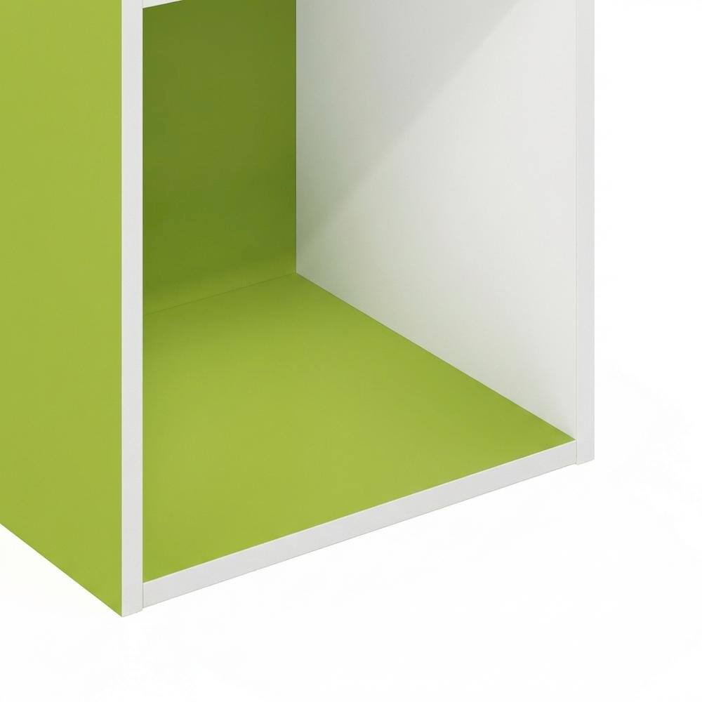 Alt View 2. FurniFact - 5-Tier Open Shelf Bookcase with Engineered Wood Construction - Green/White.