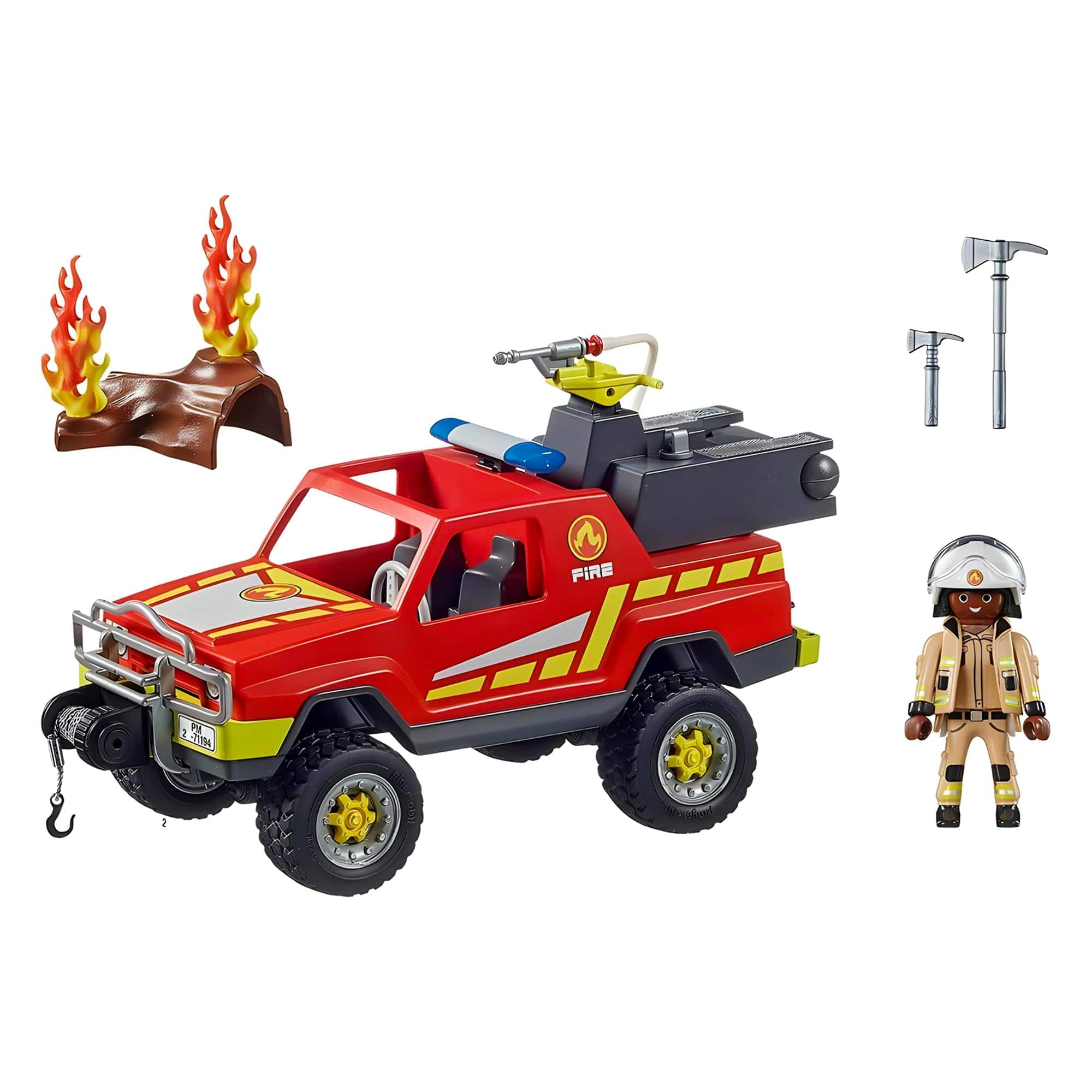 Playmobil - 71194 Fire Rescue Truck Building Set - Red