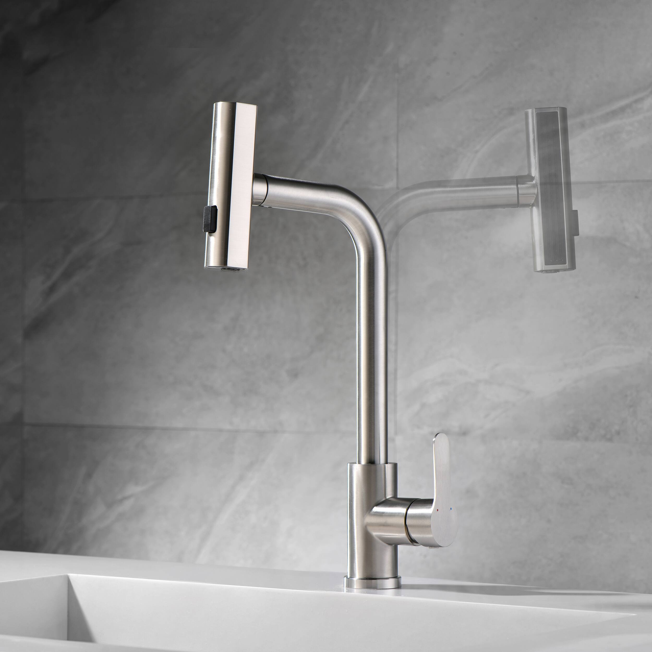 Bothwa Home AquaRise 15.7 Inch Kitchen Faucet Brushed Nickel - Best Buy