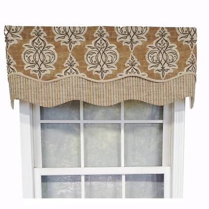 Front. RLF Home - RLF Home Luxurious Modern Design Classic Jenna Glory Style Window Valance 50" x 16" Caramel - Caramel.