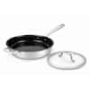 Front. Alva - Alva Maestro Nonstick Stainless Steel Frying Pan with Glass Lid - Oven & Induction Safe - Black.