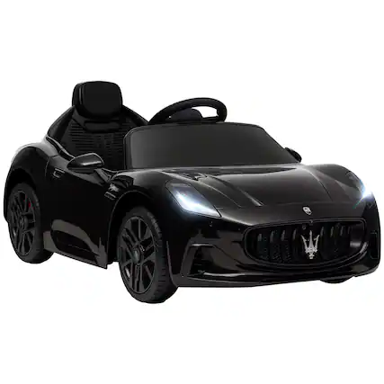 Front. Qaba - 12V Kids Electric Car, Maserati Gran Turismo Licensed Ride on Car with Remote, Aux Wheel, LED Lights, Music, 3 Speeds.