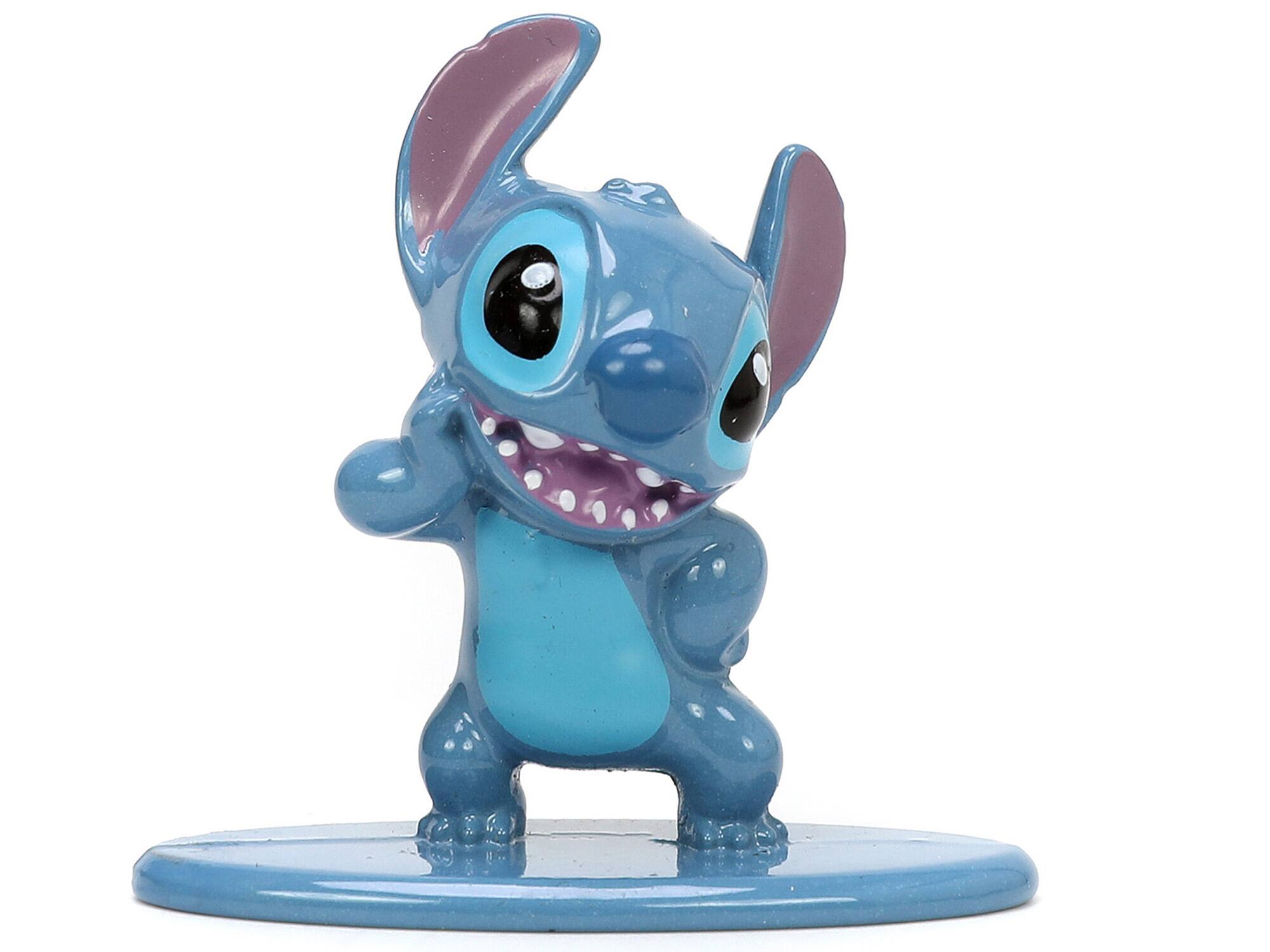 Alt View 1. Jada - Volkswagen Beetle Matt Blue Weathered with Stitch Figure Lilo and Stitch 2002 Movie Hollywood Rides 1/32 - Matt Blue.