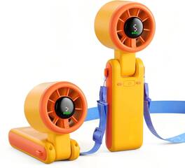 BEARSOLIM - 5 Gear Wind, Battery Operated, Up to 12 Working Hours, 3 IN 1 Hand Fan with Air Turbo Tech Cooling Fan - Splash Zone