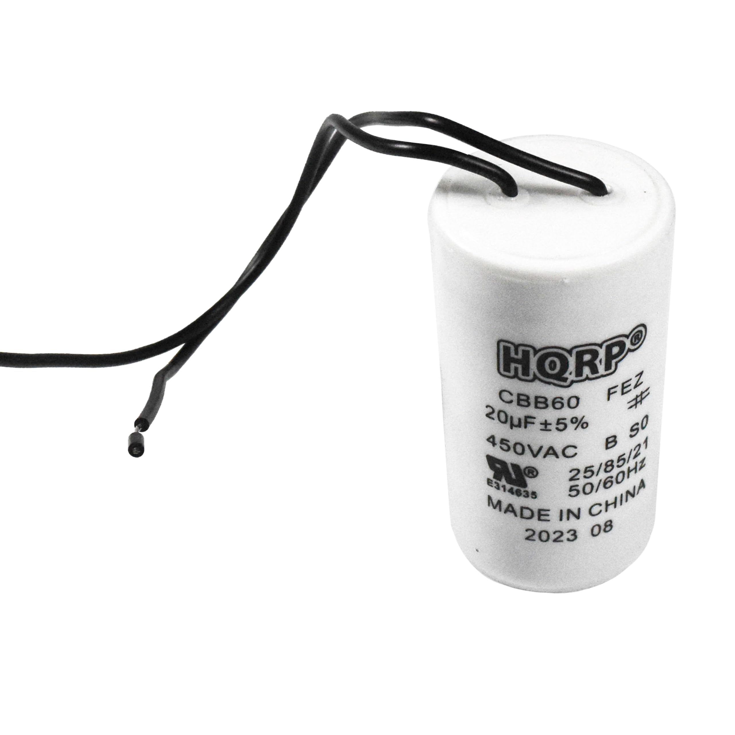 HQRP FEZ CBB60  
20µF ±5%  
450VAC  
B S0  
50/60Hz  
MADE IN CHINA  
2023 08  
E314635