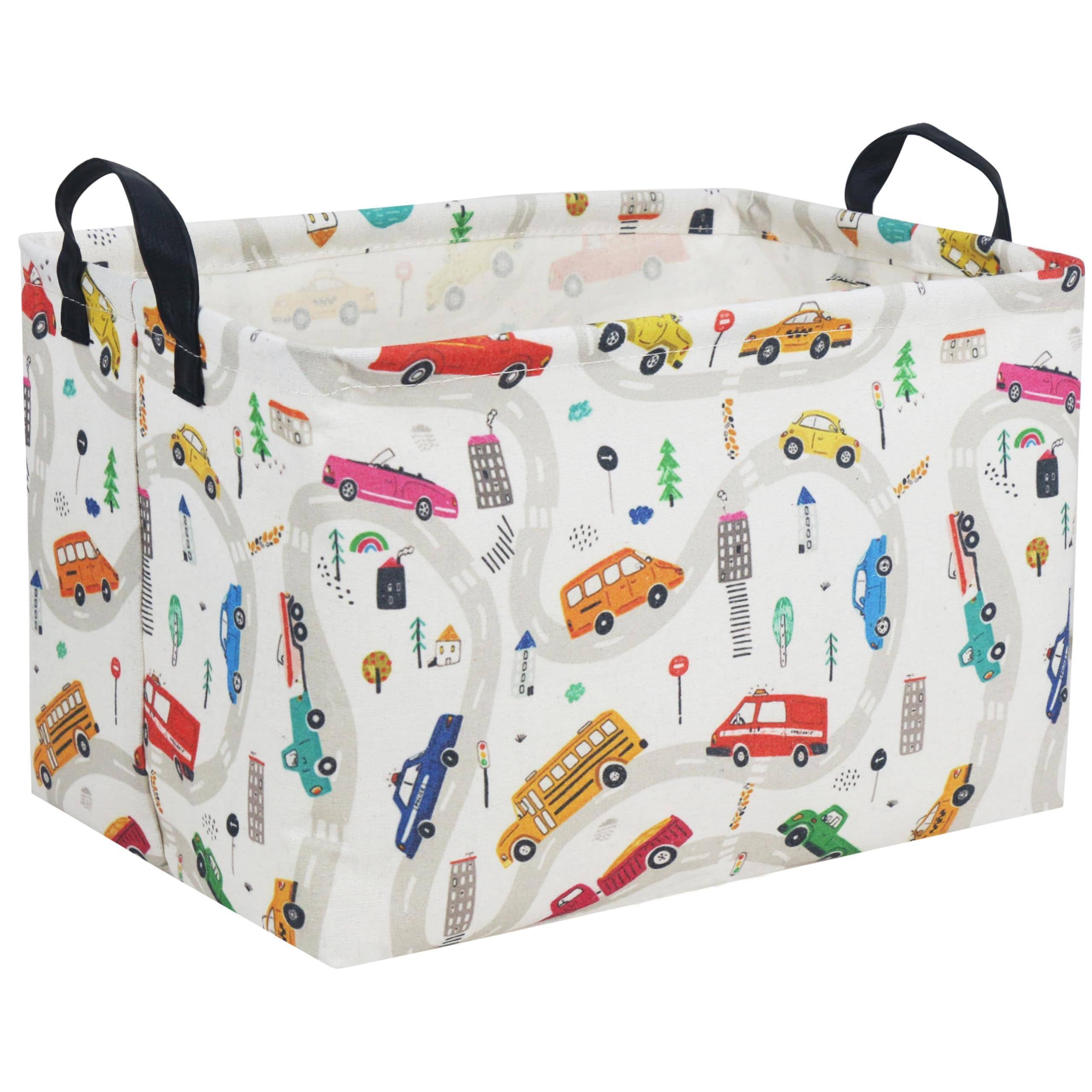 Front. Dapper Styles - Dinosaur Basket Storage Baskets For With Handle Room Decor Clothes Books Dinosaurs - Car-1.