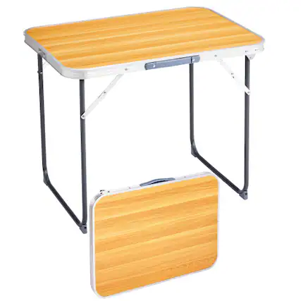 Front. Winado - 2.3 FT Portable Plastic Folding Table Perfect for In/Outdoor Garden Dining Camping Picnic Party - Wood Grain.