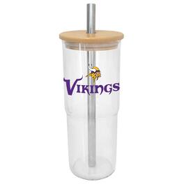 Logo Brands - Minnesota Vikings 24oz. Glass Tumbler - Multicolor