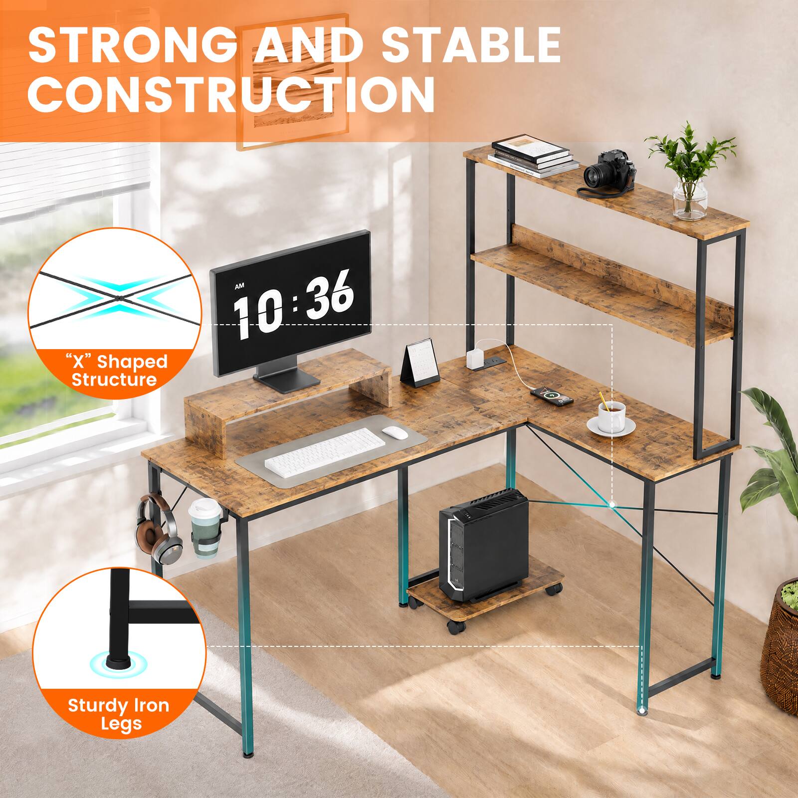 STRONG AND STABLE CONSTRUCTION

AM 10:36 "X" Shaped Structure

Sturdy Iron Legs
