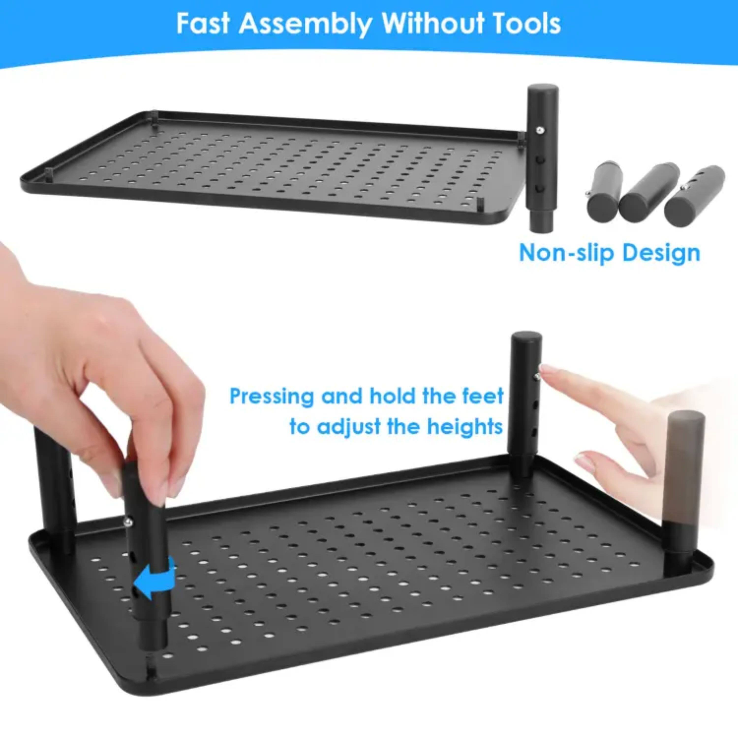 Fast Assembly Without Tools

Non-slip Design

Pressing and hold the feet to adjust the heights