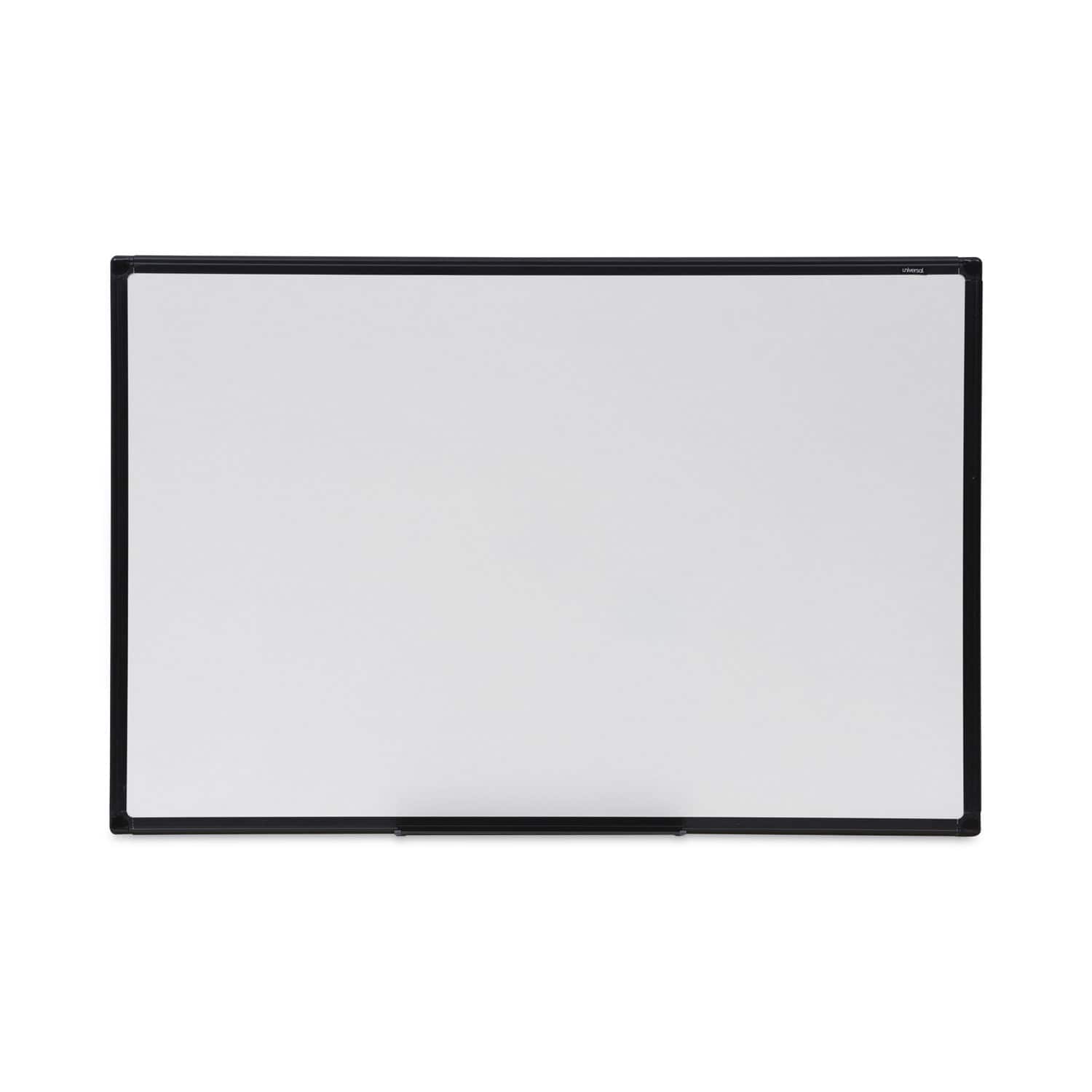 Universal - Design Series Deluxe Dry Erase Board, 36" x 24", White Surface, Black Anodized Aluminum Frame