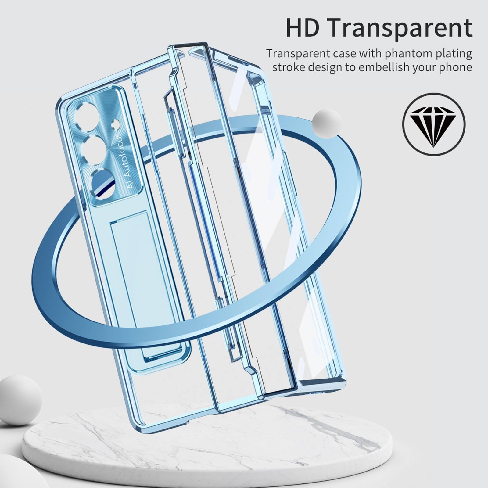 HD Transparent  
Transparent case with phantom plating stroke design to embellish your phone  
AI Autofocus