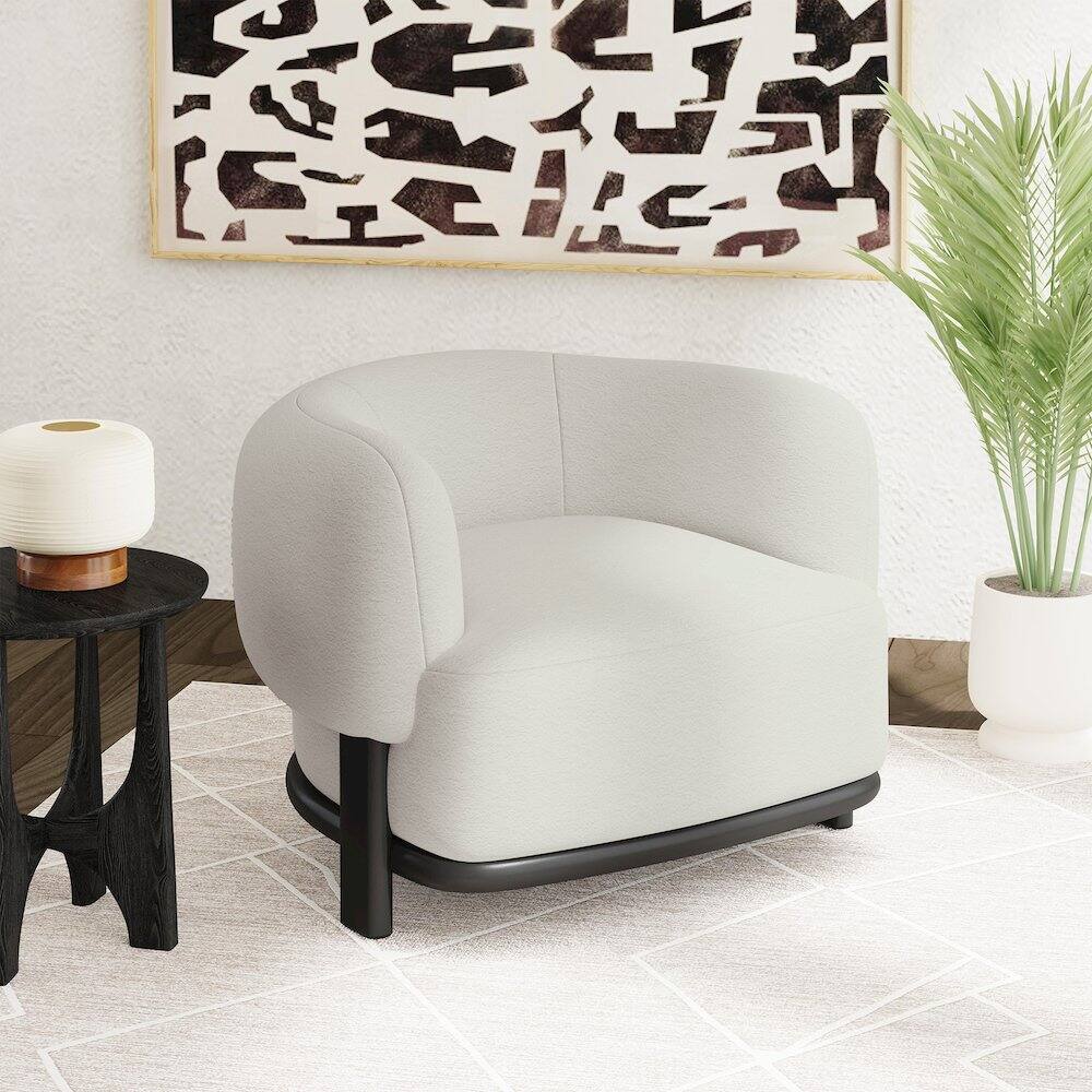 Alt View 4. Picket House Furnishings - Andalusia Chair in Penny White - Brushed Espresso.