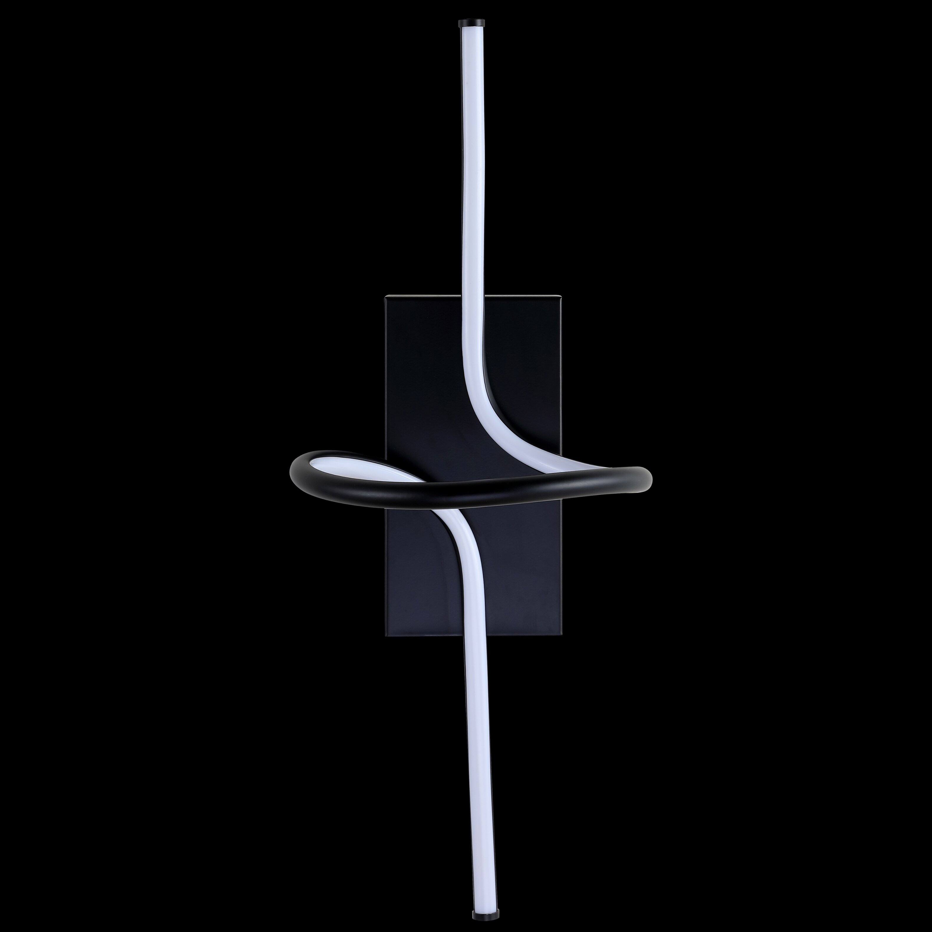 Alt View 6. Jonathan Y - Sketch 9" Minimalist Metal Integrated LED Vanity Light Sconce, Black - Black.
