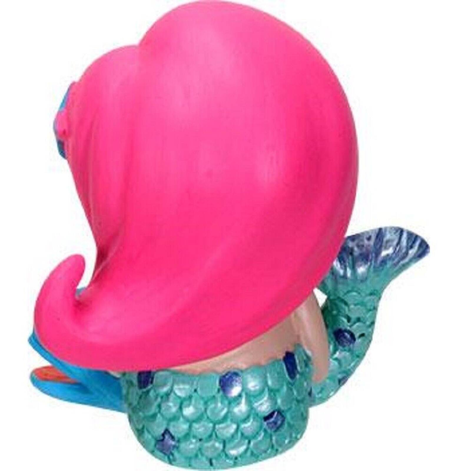 Angle. Pacific Trading - Furrybones Ariel Skeleton in Mermaid Costume Beside Clam with Pearl Figurine - Pink.