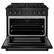 Angle. ZLINE - 36" Paramount Gas Range with 6 Burners and Convection Oven (SGRB-36) - Black Stainless Steel.