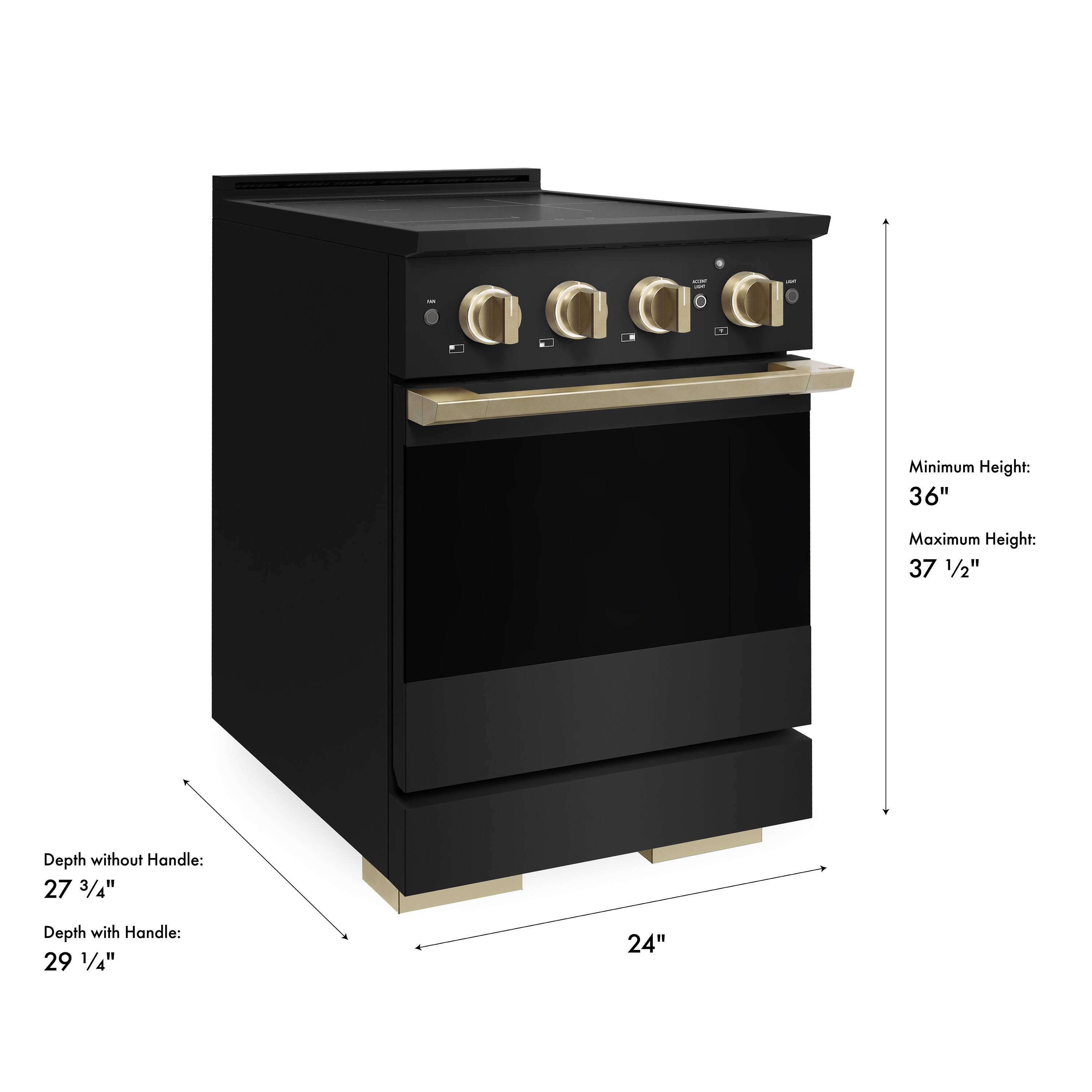 ZLINE Autograph 24 in. 3.2 cu. ft. Marino Freestanding Induction Range ...