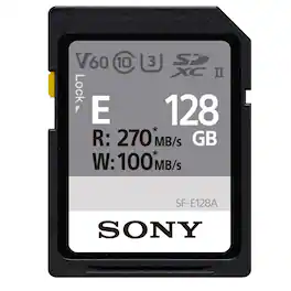 Sony - SF-E Series UHS-II U3 Class 10 SDXC Memory Card - 128GB, Single
