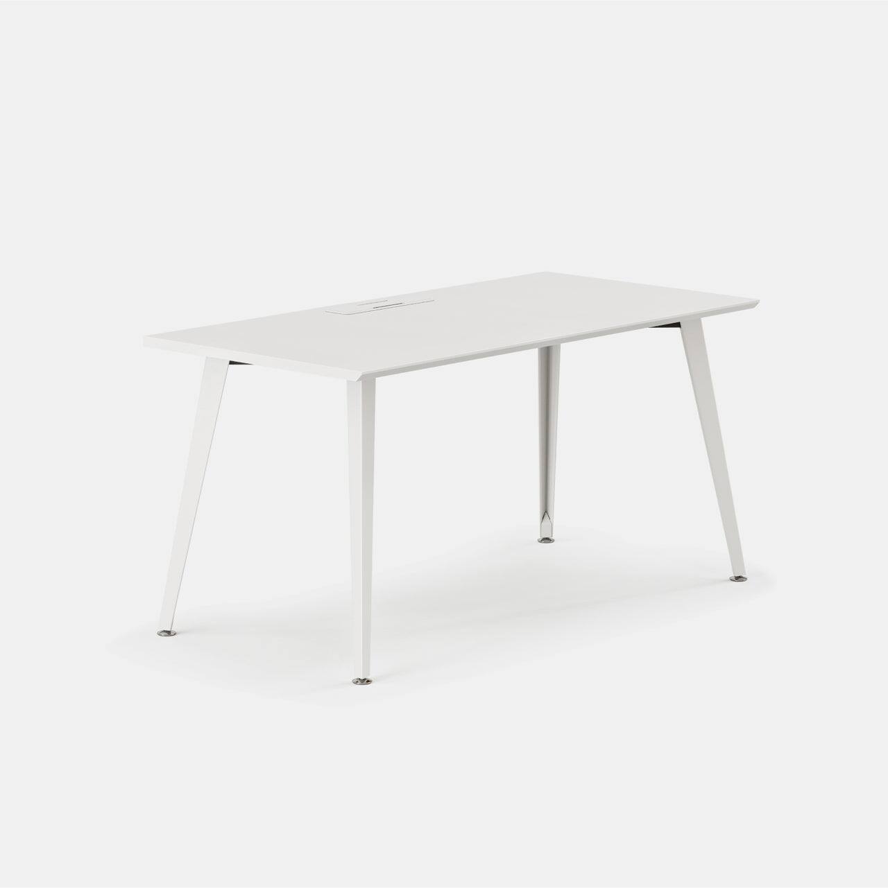 Angle. Branch Furniture - Branch 60" Office Desk – Modern Design, Spacious Work Surface, Durable Build, Integrated Cable Management - White.