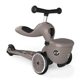 Scoot & Ride - 2-in-1 Kids Scooter with Basket, Highwaykick 1 Lifestyle, Brown - Brown Lines