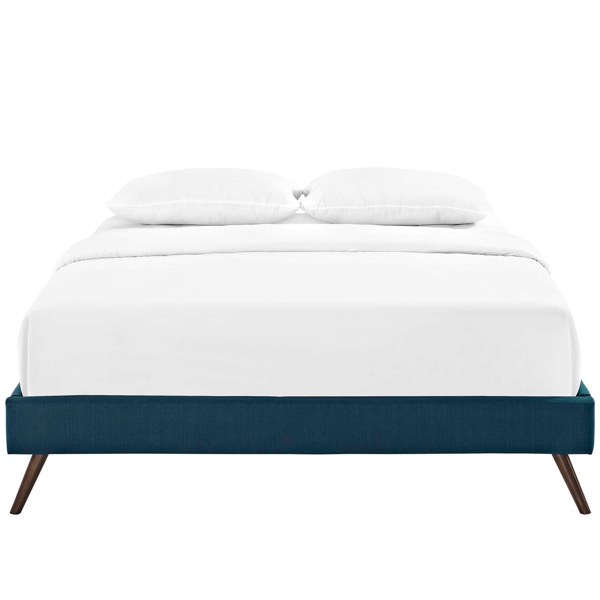 Alt View 1. Modway - Tessie Vinyl Queen Bed Frame with Squared Tapered Legs - White.