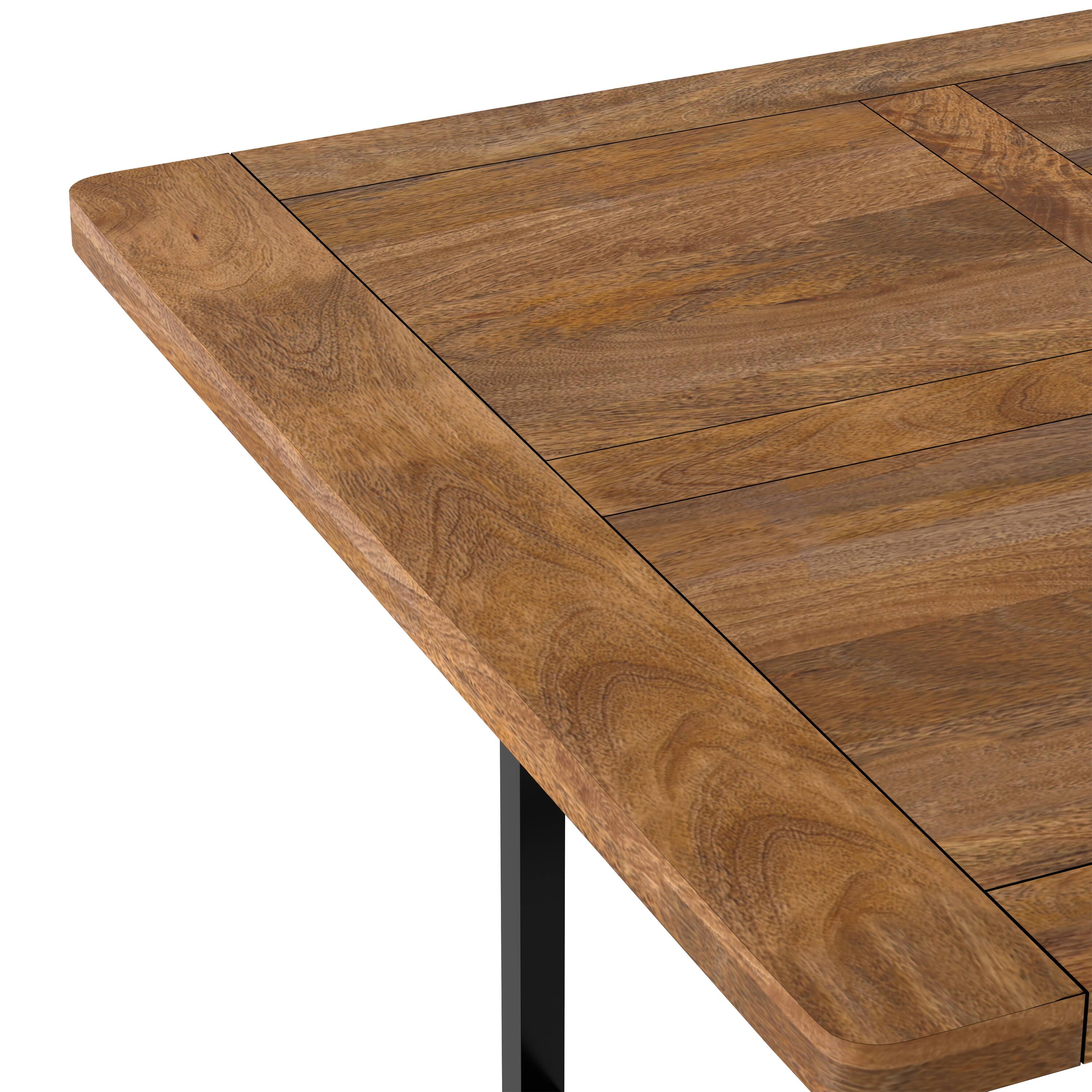 Alt View 4. Simpli Home - Campbell 72 inch x 36 inch Rectangle Modern Industrial Dining Table in Burnt Wax - Burnt Wax.