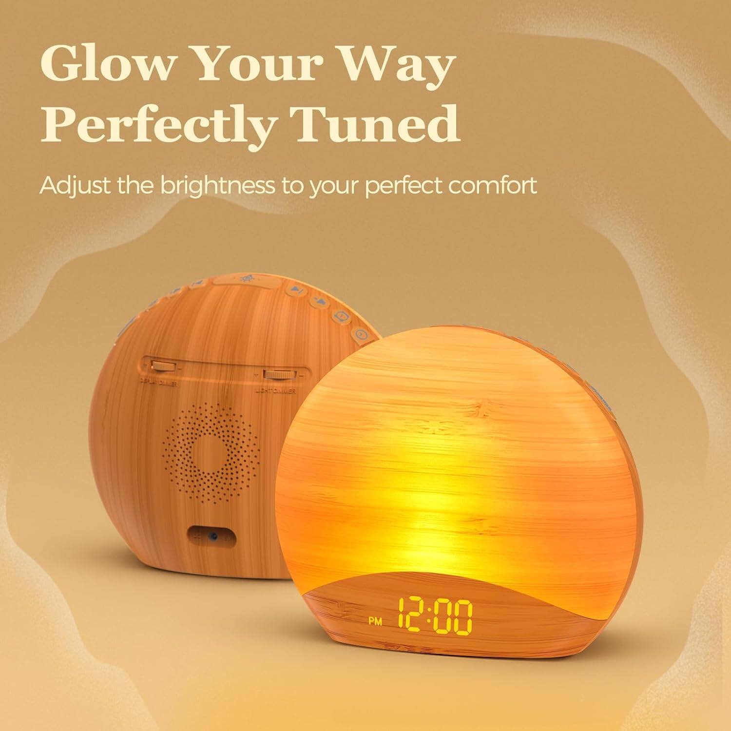 Glow Your Way  
Perfectly Tuned  

Adjust the brightness to your perfect comfort  

12:00 PM
