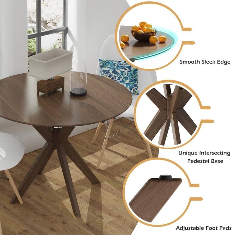 Smooth Sleek Edge  
Unique Intersecting Pedestal Base  
Adjustable Foot Pads