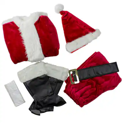 Front. Fun World - Red and White Regency Plush Santa Claus Adult Christmas Costume - Plus Size - Red.