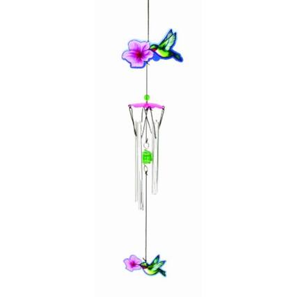 Front. Spoontiques - Spoontiques Hummingbird with Flower Metal Outdoor Garden Wind Chime Patio Decoration 18 Inch.