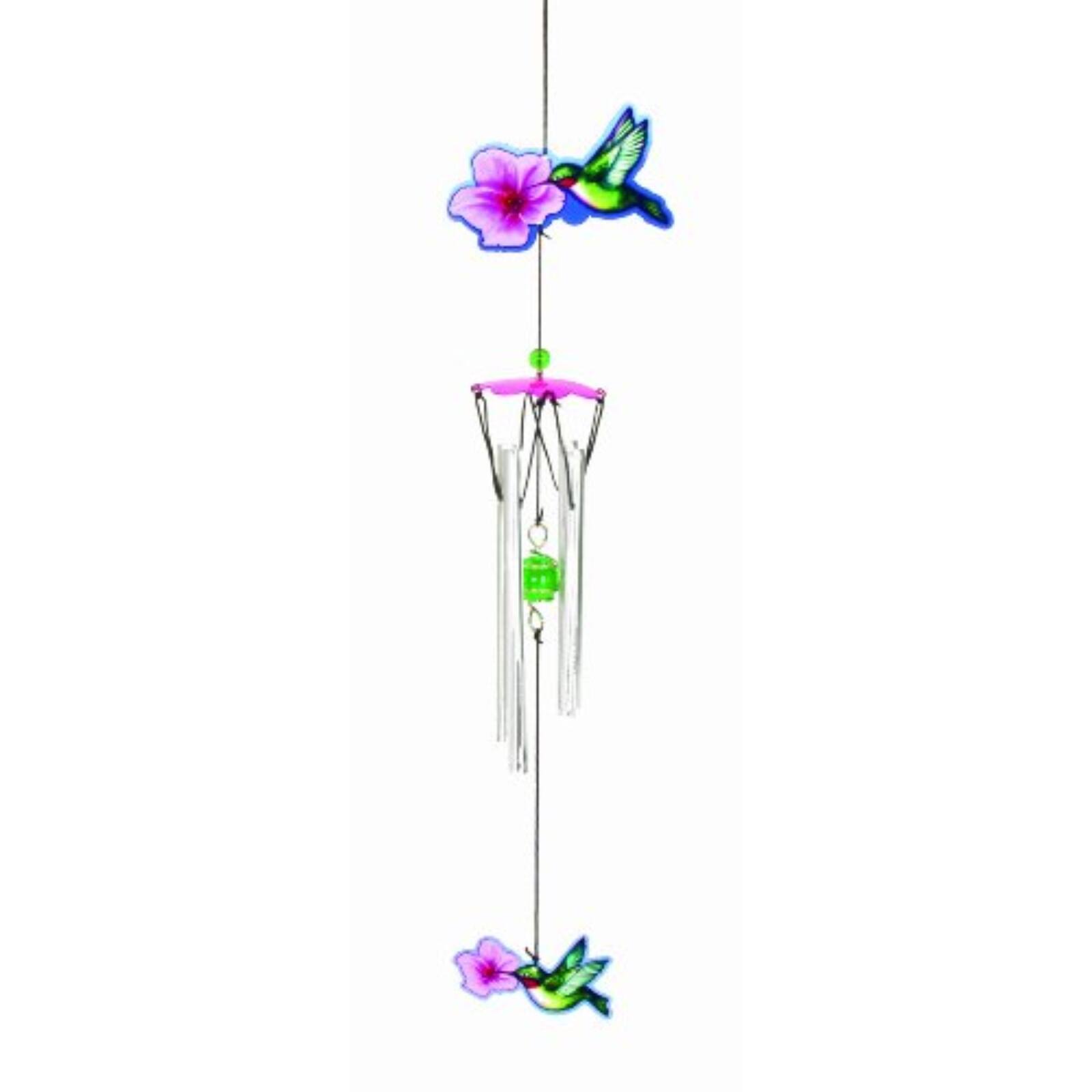 Front. Spoontiques - Spoontiques Hummingbird with Flower Metal Outdoor Garden Wind Chime Patio Decoration 18 Inch.