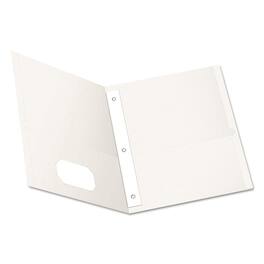 TOPS - Oxford Twin Pocket Folders with 3 Fasteners 0.5 Capacity 11 x 8.5 White 25 per Box