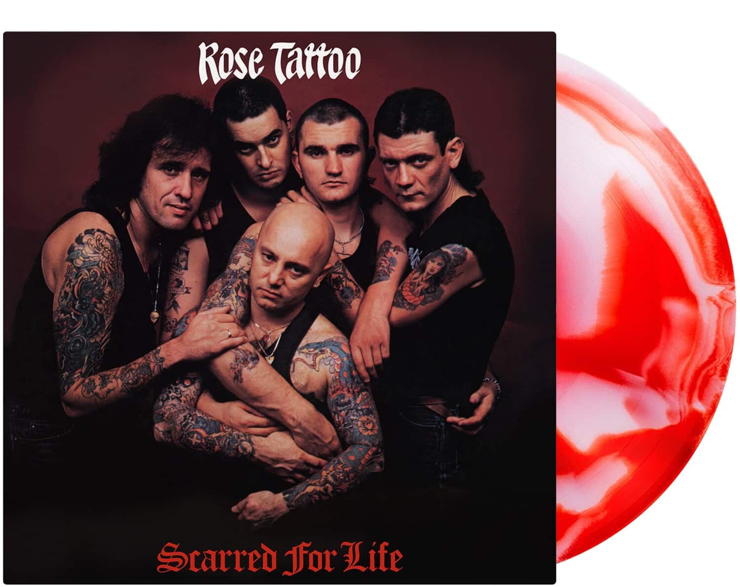 Rose Tattoo - Scarred For Life - Limited 140-Gram Red & White Swirl Colored Vinyl   - VINYL LP price history on PriceWatchPro