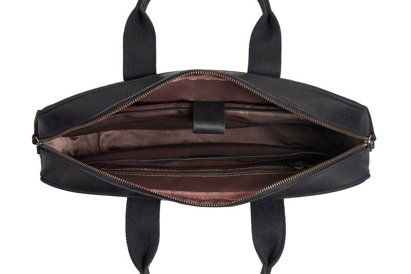 Alt View 1. Luxorro - Leather Laptop Bag for me. Fits 17" Laptops - Black.