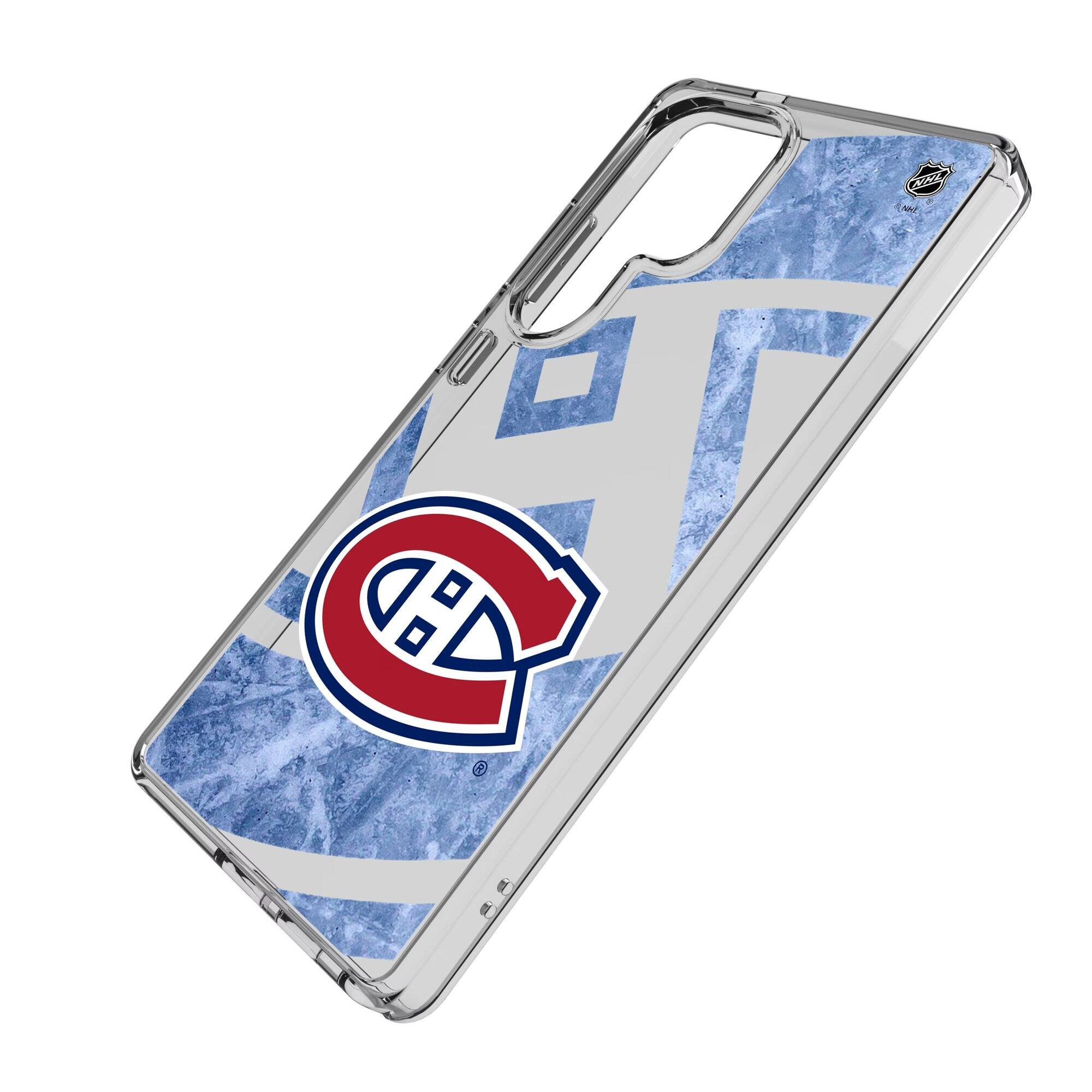 Alt View 1. Keyscaper - Montreal Canadiens Galaxy Clear Ice Case - S22 - Multicolor.