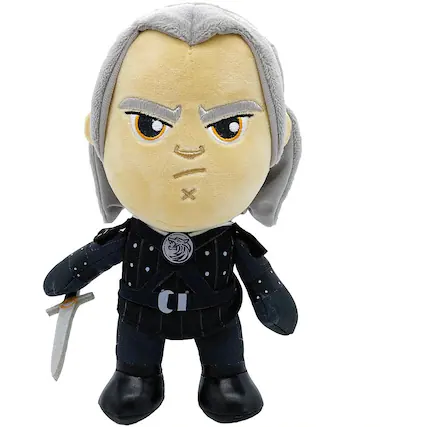 Front. JINX - The Witcher M8Z Character Plush | Geralt - Black.