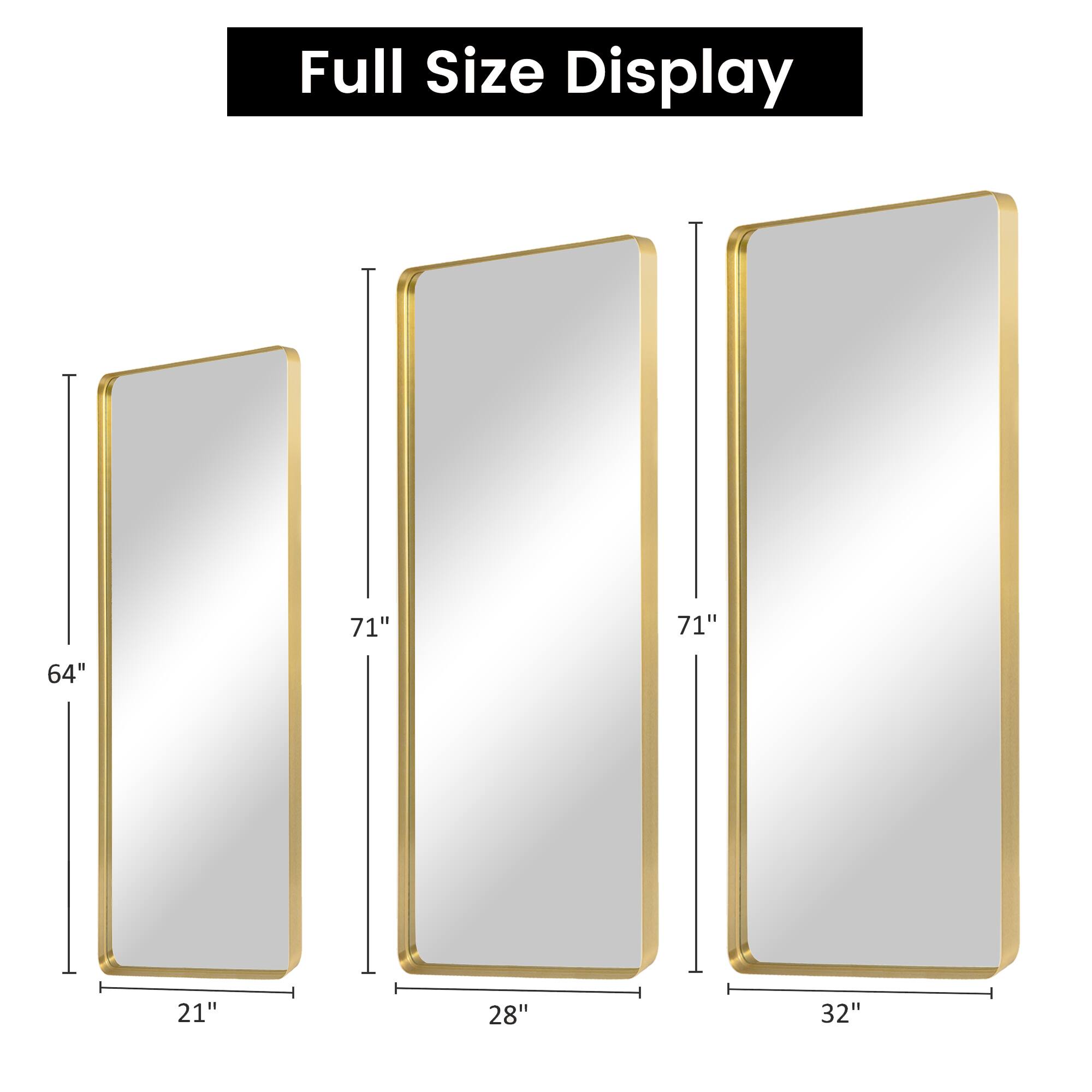 Full Size Display

- 64" x 21"
- 71" x 28"
- 71" x 32"