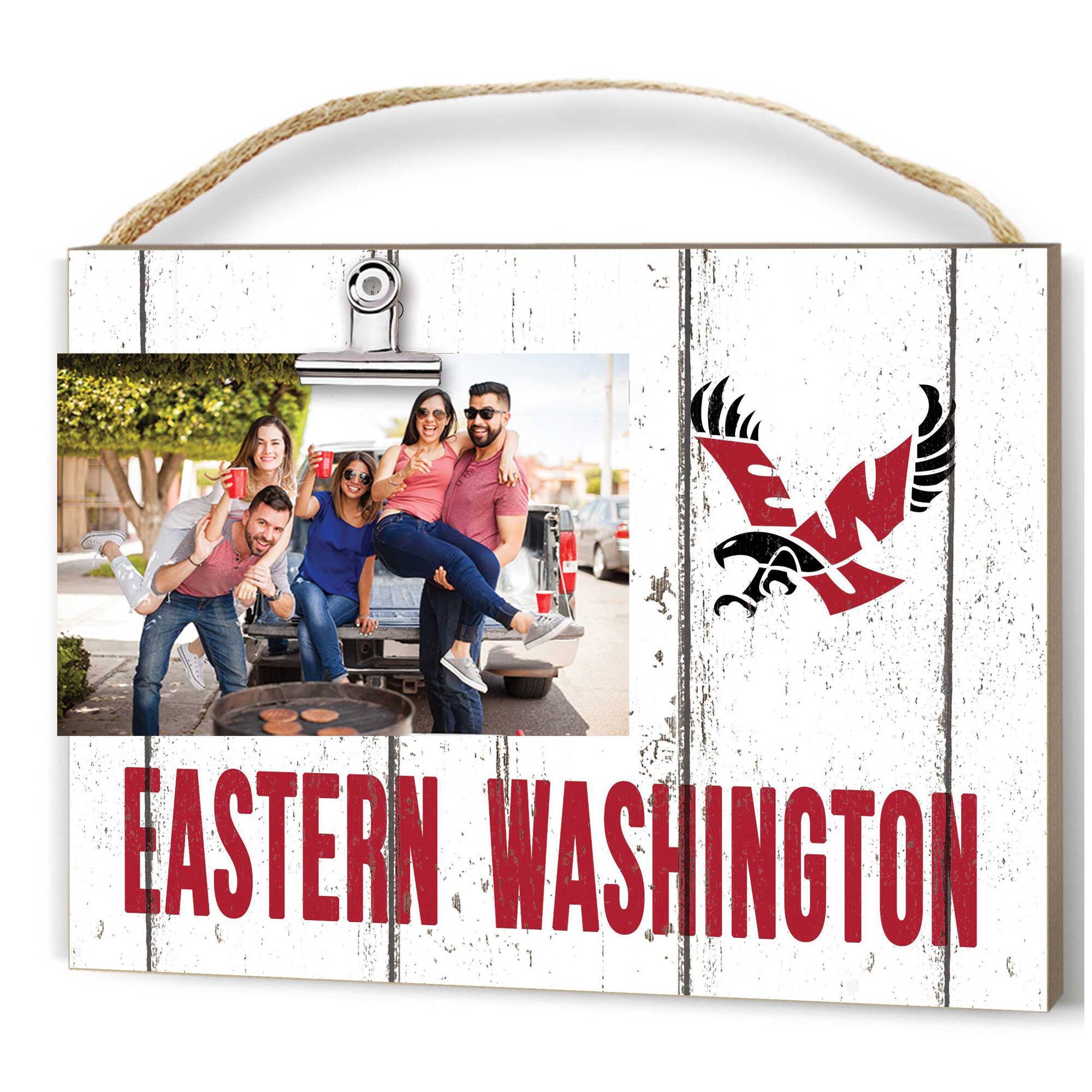 Jardine - Eastern Washington Eagles 8'' x 10'' Weathered Clip It Frame - White