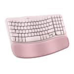 Logitech - Wave Keys Ergonomic Wireless Membrane Keyboard for Windows/Mac with Integrated Palm-rest - Rose