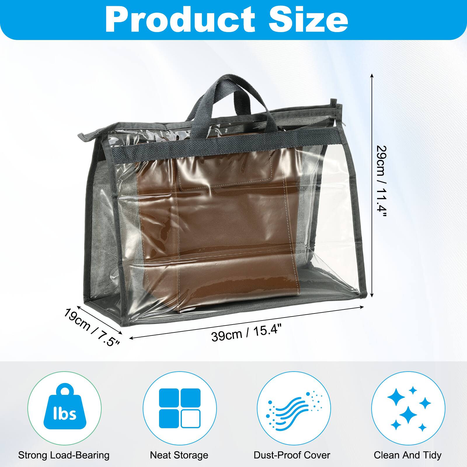 Product Size: 29cm / 11.4" x 19cm / 7.5" x 39cm / 15.4"  
Strong Load-Bearing  
Neat Storage  
Dust-Proof Cover  
Clean And Tidy