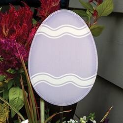 Angle. BreeBe - ^Glittered Lavender Easter Egg Planter Stake Topper - Purple.