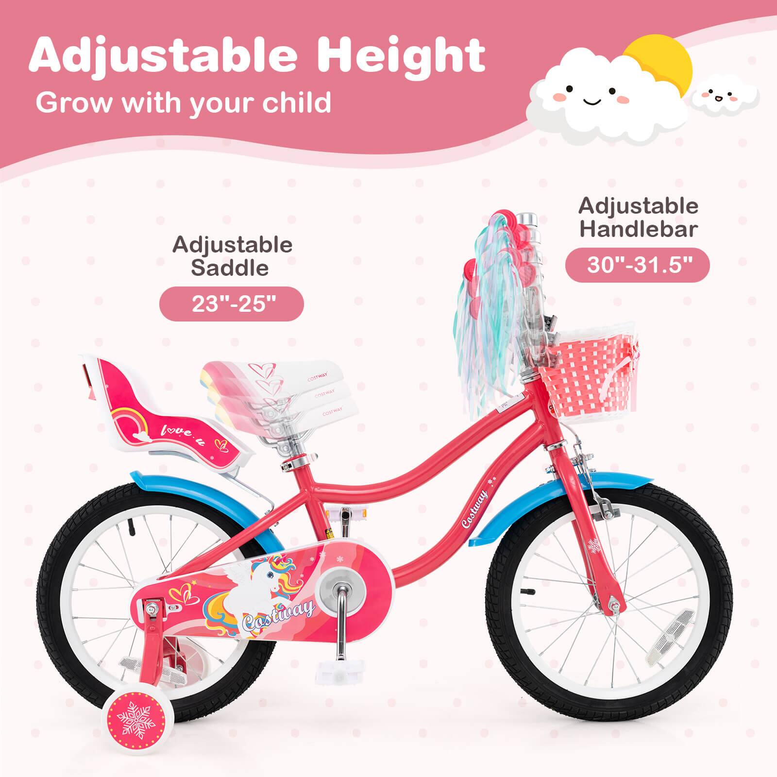Adjustable Height  
Grow with your child  

Adjustable Saddle  
23"-25"  

Adjustable Handlebar  
30"-31.5"  

Costivay