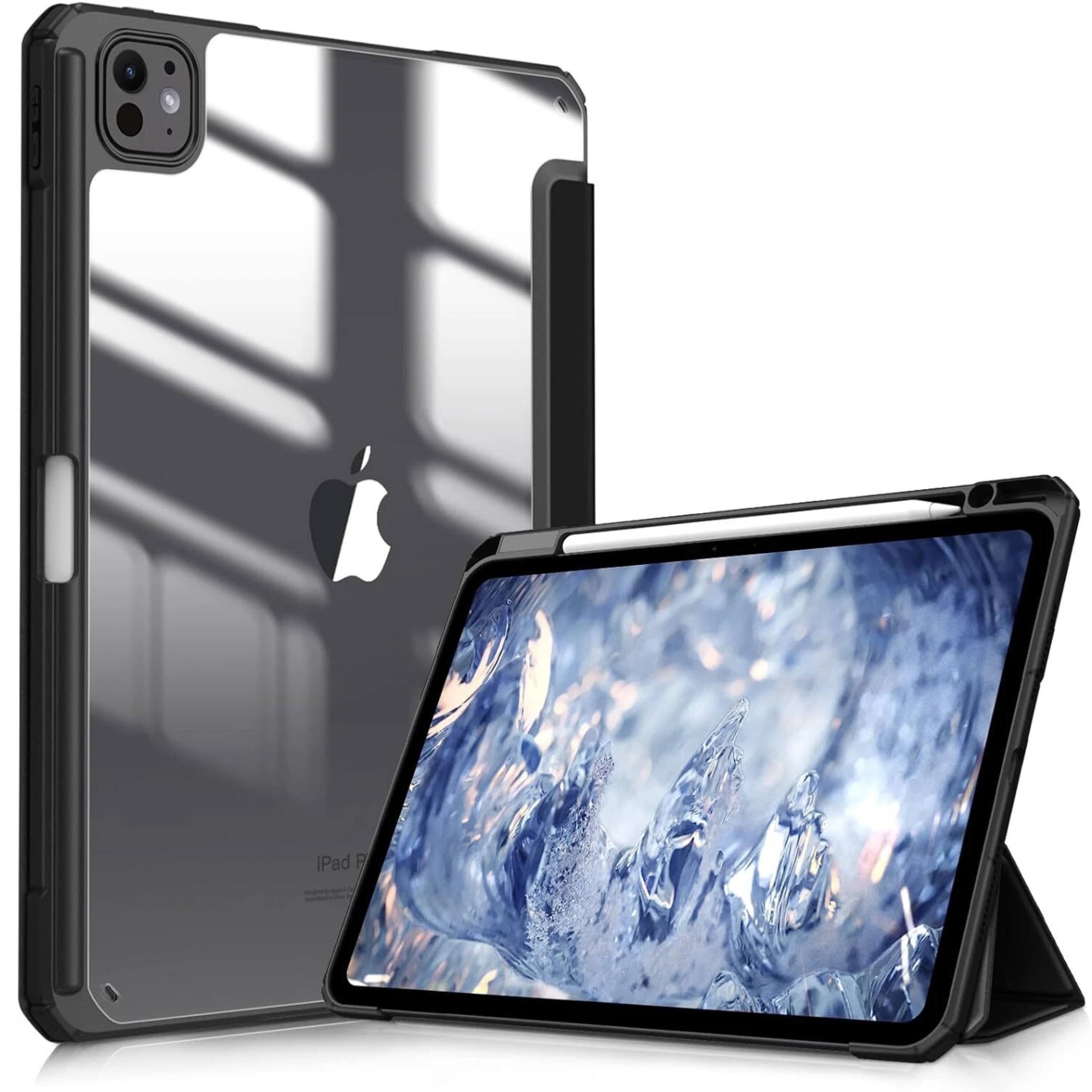 Front. Kitcheniva - Ultra Thin Hybrid Case For iPad Pro 11 Inch M4 2024 Transparent Shell Black - Black.